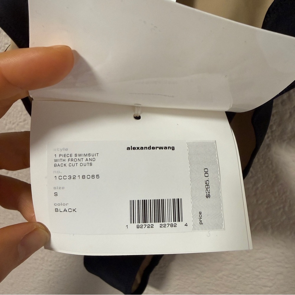 NWT Alexander Wang Cutout Logo One Piece Swimsuit Black Summer Vacation Beach S - Picture 7 of 10